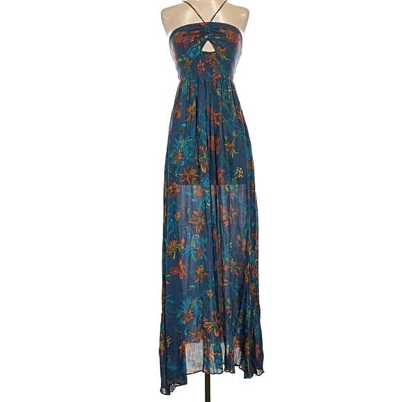 Free People One Step Ahead Maxi Dress in Blue Size Small Festival Boho - Picture 3 of 12